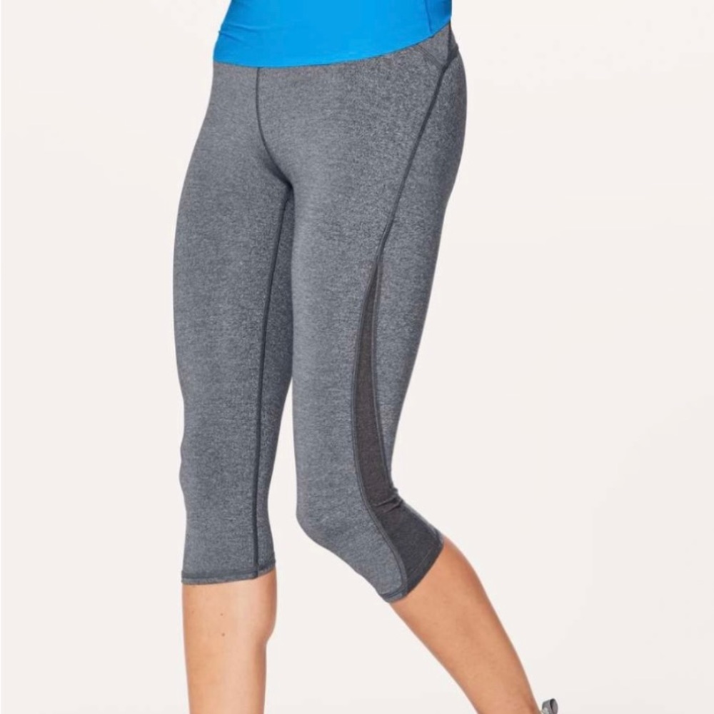 Lululemon Train Times Crop 17” Size 10 Heather gray